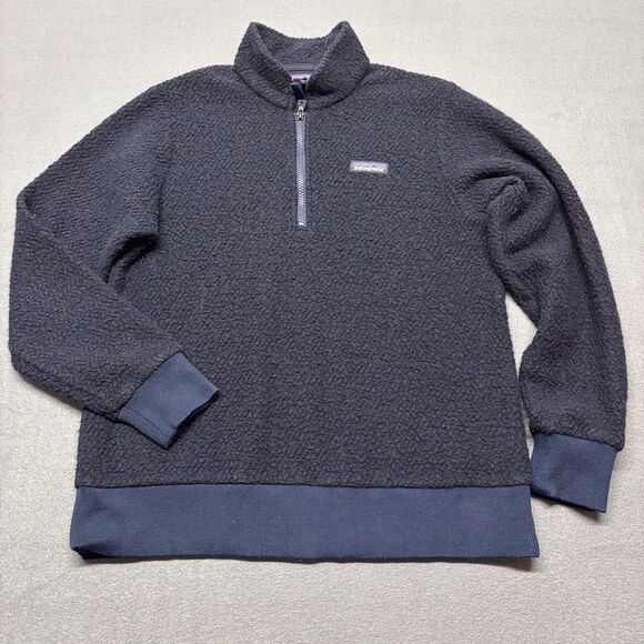 Patagonia Women’s W’s Woolyester Fleece 1/4 Zip Navy Blue Pullover Size Medium - Picture 9 of 11
